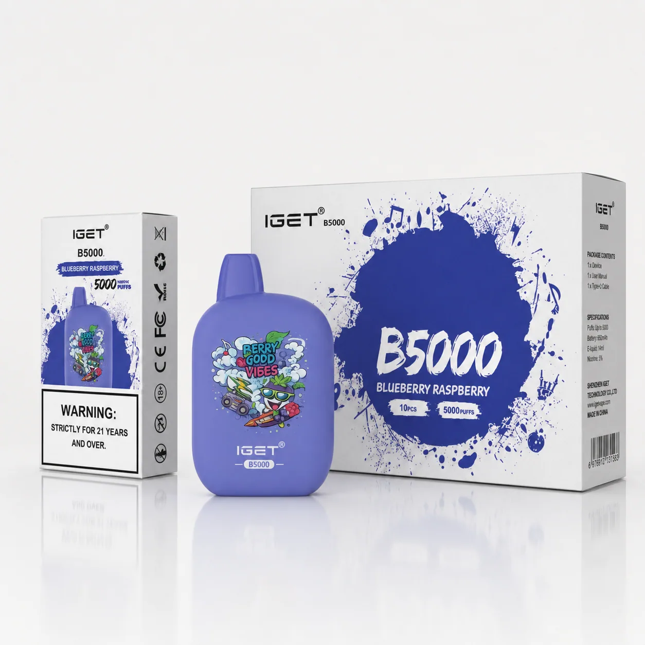 IGET B5000 Blueberry Raspberry · Pack of 10